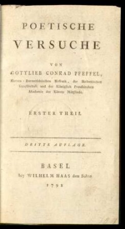 Th. 1: Poetische Versuche