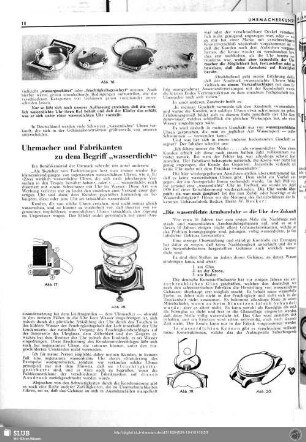 Uhrmacher und Fabrikanten zu dem Begriff "wasserdicht"