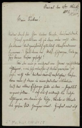 Brief von Jacob Grimm an Paul Wigand