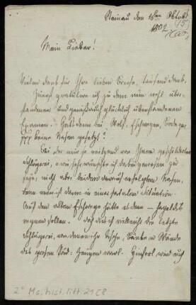 Brief von Jacob Grimm an Paul Wigand