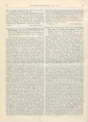 684-686 [Rezension] Chase, Frederic Henry, The Credibility of the book of The Acts of the Aposteles