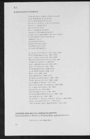 Träger der Bruno-Snell-Plakette