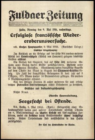 Ausgabe vom Dienstag, den 09. Mai 1916.