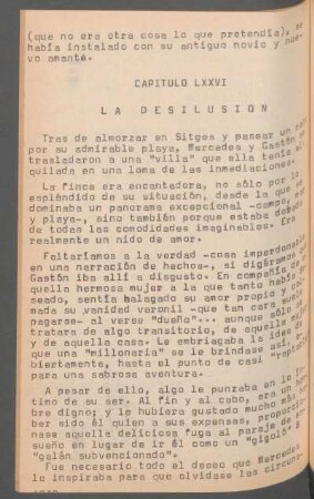 Capítulo LXXVI - La desilusión