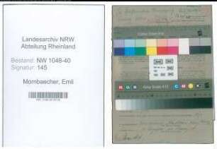 Entnazifizierung Emil Mombaecher , geb. 19.05.1901 (Angestellter)