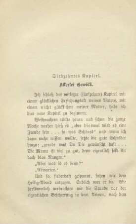 Siebzehntes Kapitel. Allerlei Gewölk