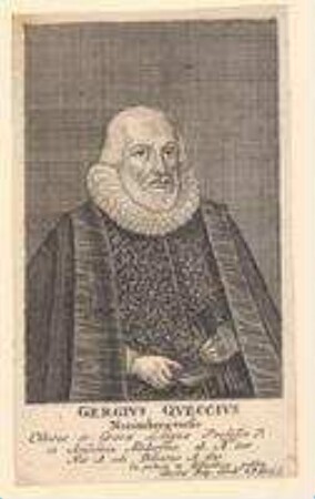 Georg Queccius, Professor für Ethik und Griechisch in Altdorf; geb. 1561; gest. 1628