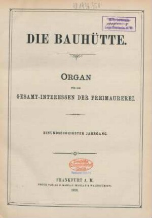 61. Jahrgang: Die Bauhütte