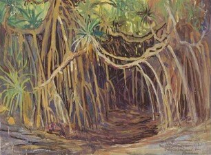Luftwurzelgewirr der Drachenbäume bei Kamina (Togo)