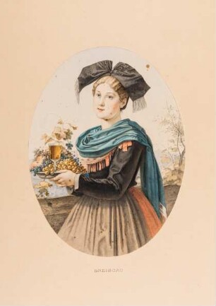 Trachtenbild "Breisgau: Weibliche Tracht. Gegend von Staufen"