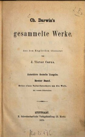 Reise eines Naturforschers um die Welt