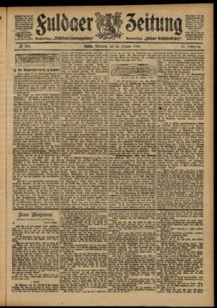 Erste Ausgabe vom Mittwoch, den 21. Oktober 1903.
