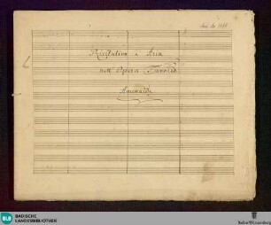 Tancredi. Excerpts - Don Mus.Ms. 1690 : V, orch