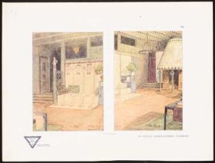 Innenraum: Perspektivische Innenansichten (aus: Moderne Bauformen. Fassaden, Interieurs, Details im Verein mit R. Beauclair, hrsg.v. M.J. Gradl, Bd. 3, 1904)