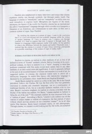 Formal Features Of Realism: Bazin And Kracauer