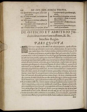 De Officio Et Arbitrio Judicis circa materiam testium, & de brachio Regio.