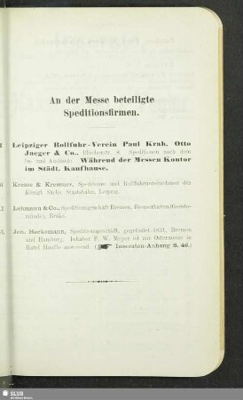 An der Messe beteiligte Speditionsfirmen