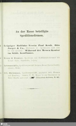 An der Messe beteiligte Speditionsfirmen