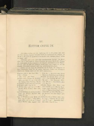 XV. Ritter ohne De.
