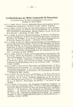 Veröffentlichungen der Württ. Landesstelle für Naturschutz