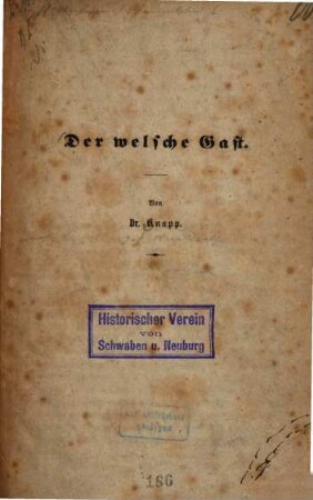 Der welsche Gast