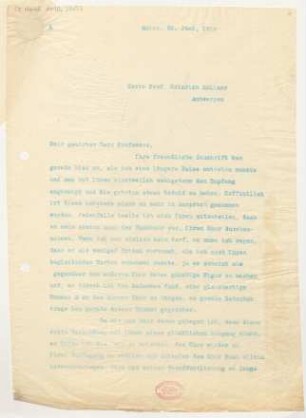 Brief an Heinrich Zöllner : 20.06.1910