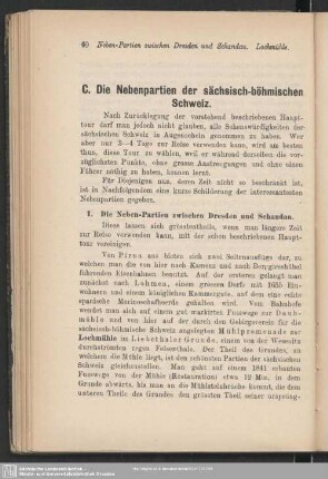 C. Die Nebenpartien der sächsisch-böhmischen Schweiz