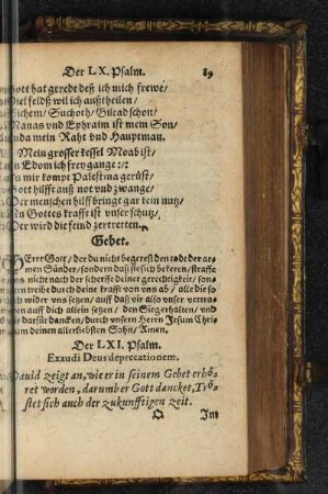 Der LXI. Psalm.