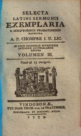 Selecta Latini Sermonis Exemplaria, 3