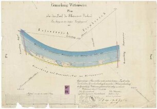 Gemarkung Wittenweier. Plan über den Lauf des Rheins mit Vorland