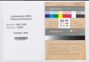 Entnazifizierung Max Karsten, geb. 29.01.1898 (Lehrer)