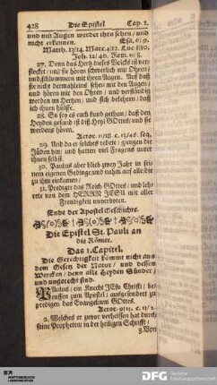 Die Epistel St. Pauli an die Römer.