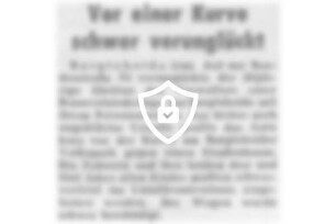 Vor einer Kurve schwer verunglückt