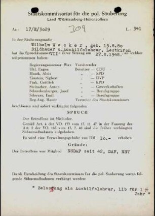 Wecker, Wilhelm