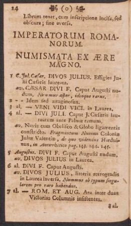 Imperatorum Romanorum. Numismata ex Aere Magno