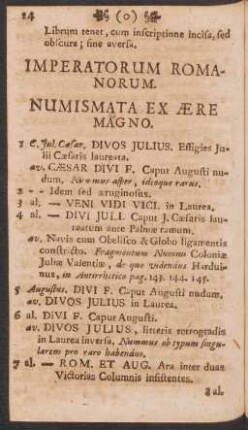 Imperatorum Romanorum. Numismata ex Aere Magno