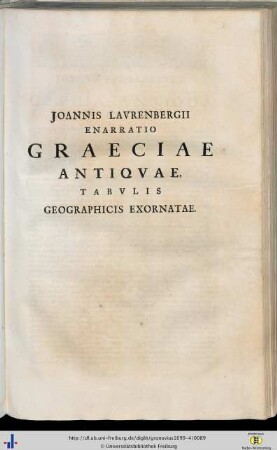 Joannes Laurenbergius: Ennaratio Graeciae antiquae.
