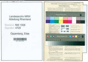 Entnazifizierung Elise Oppenberg , geb. 20.07.1903 ()