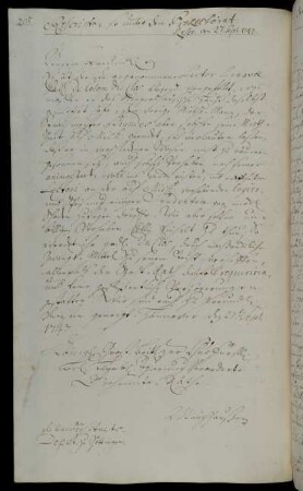 Unterstützung des Sprachmeisters Colomb du Clos bei der Räumung des von ihm gemieteten Hauses von den Habseligkeiten des Vormieters Sprachmeister Brandes.