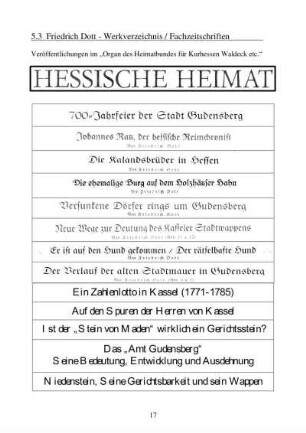 Friedrich Dott - Werkverzeichnis / Fachzeitschriften