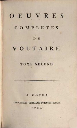Oeuvres completes de Voltaire, 2. Théâtre ; 2