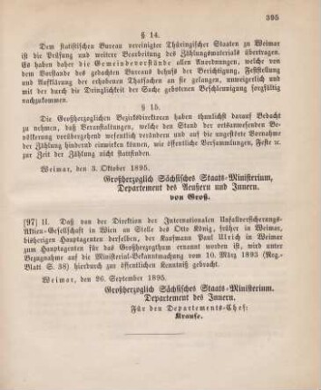 97. Ministerial-Bekanntmachung, betreffend Wechsel in er Hauptagentur der Internationalen Unfallversicherungs-Aktien-Gesellschaft in Wien