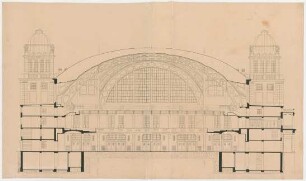 Thiersch, Friedrich von; Frankfurt / Main (Hessen); Festhalle - Querschnitt