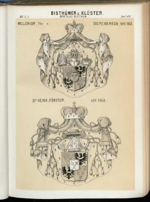 Taf. 109. Breslau Bisthum. - Melchior, Fhr. v. Diepenbrock, 1845 - 1853. - Dr. Heinr: Förster, seit 1853
