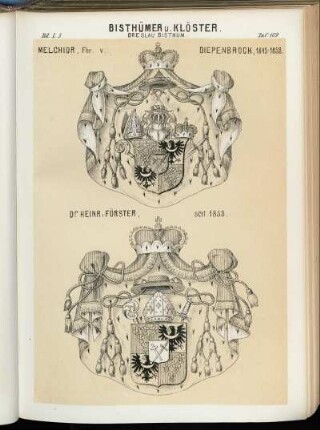 Taf. 109. Breslau Bisthum. - Melchior, Fhr. v. Diepenbrock, 1845 - 1853. - Dr. Heinr: Förster, seit 1853
