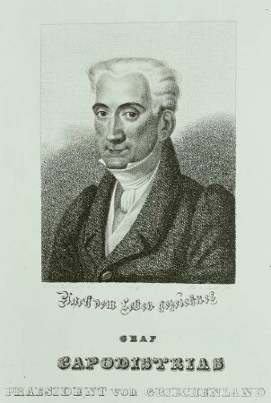 Bildnis des griechischen Politikers Graf Johannes Kapodistrias
