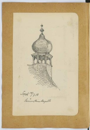 Brunsteinkapelle, Soest: Perspektivische Ansicht Turm (aus: Skizzen- und Fotoalbum 8)
