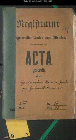 Handwerkervereine, Innungen, Handwerkskammer - generalia -