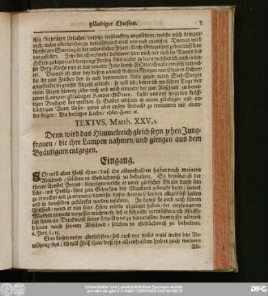 Textus. Matth. XXV, 1.