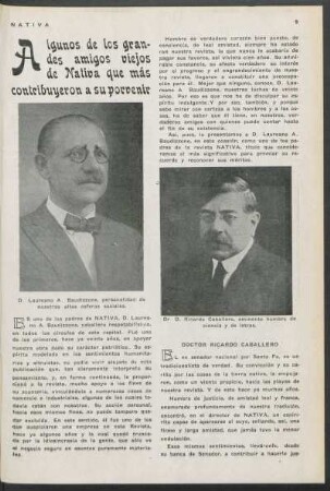 Algunos de los grandes amigos viejos de Nativa que más contribuyeron a su porvenir